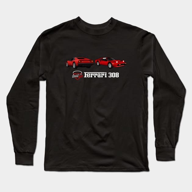 Ferrari 308 Long Sleeve T-Shirt by Garage Buds